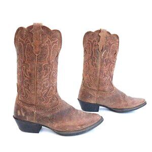 Justin cowboy brown boots women size 9.5